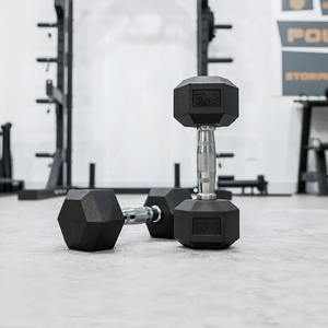 Manubri esagonali personalizzabili in gomma per uso commerciale pesi liberi di alta qualità a prezzi di fabbrica all'ingrosso - Product Image 2