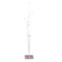 Nouvel ensemble de colonnes flottantes transparentes en plastique pour ballons, idéal pour les anniversaires, banquets, événements sportifs, décoration de fête avec base colorée