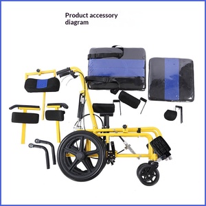 Silla de Ruedas Pediátrica para Parálisis Cerebral, Respaldo Alto Ajustable, Plegable, Móvil, Apta para Niños con Necesidades Especiales - Product Image 5