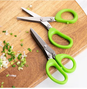 Wholesale Multi-Functional 3/5 Layer Stainless Steel <b>Kitchen</b> <b>Scissors</b> Pepper Shredded Chopped Scallion Cutter Laver Cut Cooking - Product Image 4