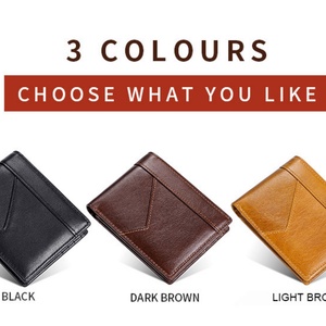 For Luxury Unisex Leather <b>Wallet</b> with Open Closure Custom Logo Anti-Theft Feature Stone Pattern Short Private Label - Product Image 4