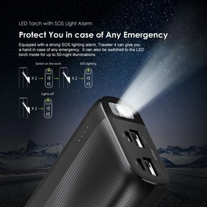 Batterie <span class=keywords><strong>Externe</strong></span> Oraimo 20000 mAh 2.1A Charge Rapide Sortie Type C Éclairage LED Grande Capacité Extérieure - Product Image 2