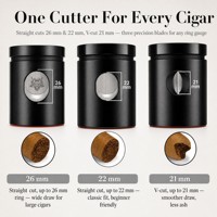 Coupe-cigares de bureau multifonctionnel 4-en-1, coupe en V multi-calibre, diffuseur d'arômes haut de gamme en acier inoxydable, métal premium