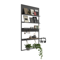 Support mural multifonctionnel en aluminium au design moderne, transformable, avec étagère pour la maison et le balcon