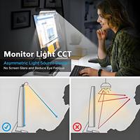 Barre lumineuse de moniteur en aluminium pour bureau, LED, protection oculaire, sans stroboscope, moderne, télécommande, alimentation USB, intensité réglable, CRI élevé