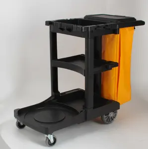 Hotel Plastic Housekeeping Mop Cleaning Trolley Room Service Cart Hospital Janitorial Trolley