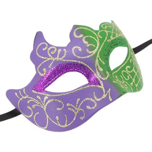 <span class=keywords><strong>Masque</strong></span> en plastique coloré PPG violet vert <span class=keywords><strong>or</strong></span> pour Mardi Gras carnaval Halloween noël mascarade fête Cosplay décoration - Product Image 4