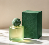Flacon de parfum cylindrique en verre dépoli personnalisé de 30 ml, 50 ml, 100 ml, avec bouchon rond à clipser, flacon échantillon à vaporisation fine