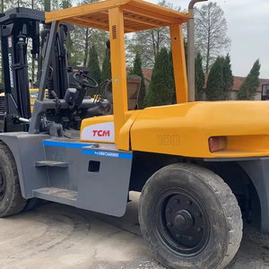 Chariot élévateur TCM FD100 d'occasion à faible nombre d'heures de fonctionnement, moteur diesel japonais, 10 tonnes, moteur à combustion interne, chariot élévateur TCM 10 tonnes - Product Image 1