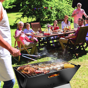 Portable Outdoor BBQ Grill Metal Folding Camping Grill With Grill Rack For Backyard Picnic Use - Product Image 2