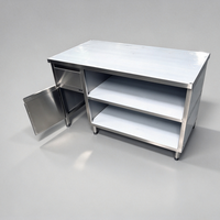 Table de travail commerciale en acier inoxydable sur mesure avec tiroir et rangement pour magasin de thé au lait, snack-bar, cuisine