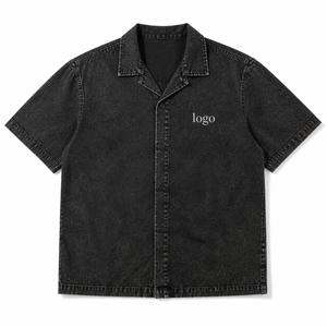 Polo de bowling vintage personnalisé, style rétro vieilli, coupe oversize à épaules tombantes, logo brodé sur mesure, OEM - Product Image 1