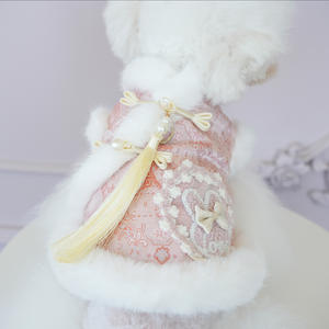 Cappotto Imbottito in Cotone Stile Coniglio <span class=keywords><strong>per</strong></span> Cuccioli, Autunno/Inverno, con Nappe e Bottoni, in Stile Cinese, Modello Cheongsam da Principessa - Product Image 2