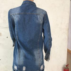 Chaqueta vaquera de mujer con agujeros para otoño/invierno 2020, estilo boyfriend, holgada, de manga larga, tallas grandes - Product Image 5