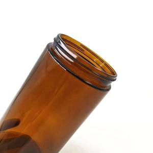 250ml 500ml 1000ml di ambra rotonda addensare la parete di alluminio dritto coperchi a vite barattoli di vetro ambrato - Product Image 2