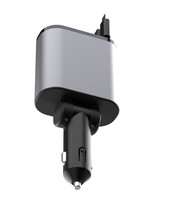 Vente en gros 66W 4-en-1 chargeur de voiture rétractable charge rapide câble adaptateur USB C vers USB avec protection OTP pour ordinateur portable sortie ca