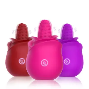 Vibrator Klitoris G Spot Jilatan Lidah Mainan Seks untuk WANITA 10 Mode Frekuensi Bergetar Pijat Vagina Orgasme Dewasa