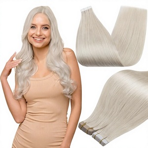 Extensions <span class=keywords><strong>de</strong></span> cheveux à bandes adhésives, sans couture, en cheveux humains Remy véritables, trame simple, lissées, toutes couleurs, adaptées aux femmes, pour ajouter du volume, 40 pièces - Product Image 1