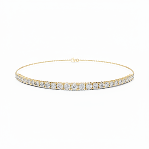 Pulsera de Diamantes Cultivados en Laboratorio con Corte Redondo en Oro Amarillo de 14K para Mujer, Lujosa, Certificada, Regalo de Boda, Aniversario, Elegante y Fina - Product Image 1