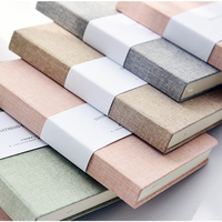 Vente en gros de cahiers personnalisés A4 A5 A6 carnet à couverture rigide en tissu avec porte-stylo
