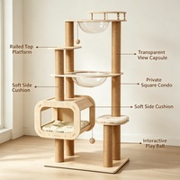 Arbre à chat multi-niveaux, structure d'escalade pour chat, poteau à gratter en sisal avec hamac, robuste et durable, pour intérieur