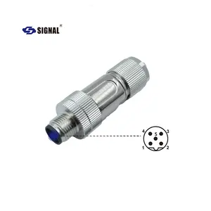 Signal Connecting Wire3 Pin 3 Core Metal Shield Connector Aviation Plug 4 5 8 12 Core M8 M12 M16 Waterproof Connector