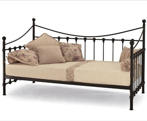 Meuble de salon en métal noir, <span class=keywords><strong>lit</strong></span> de jour, avec caddie coulissant, cadre de canapé - Product Image 2