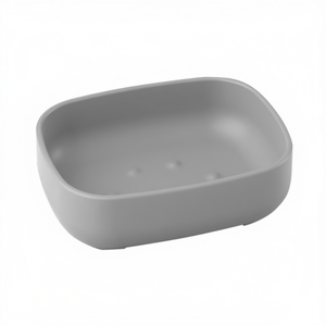 Jabonera Pod de 11.5 cm x 9 cm x 3 cm, color gris paloma, antideslizante, con drenaje, para uso en el baño. - Product Image 3