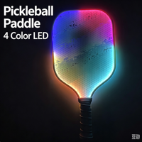 Raquette de pickleball personnalisée avec éclairage LED, rechargeable, noyau en nid d'abeille en fibre de verre, durable, pour jeu nocturne, raquette de pickleball lumineuse