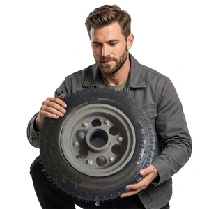 ล้อเลื่อนแบบนิวเมติกแกนตัน 400-8 สำหรับ<span class=keywords><strong>รถ</strong></span>เข็น รับน้ำหนักได้ 350 กก. ผลิตจากโพลียูรีเทนโฟม ใช้ได้กับ WB6400 - Product Image 5