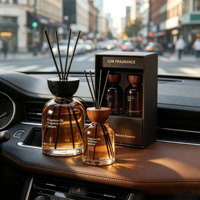 Bouteille d'aromathérapie en verre ambré de luxe personnalisée, 100 ml, bouteille de diffuseur d'huiles essentielles avec couvercle en bois noir