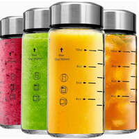 Bouteille à jus multifonctionnelle en verre borosilicate, tasse à thé aux fruits avec couvercle anti-fuite, récipient de stockage pour boissons au réfrigérateur