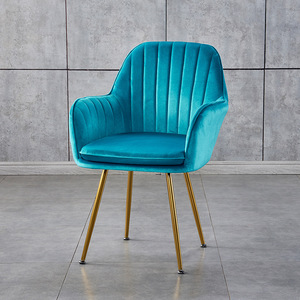 Factory Direct Green <strong>Velvet</strong> Armchair Restaurant Dining <strong>Chairs</strong> With Golden Legs Home Sofa - Product Image 6