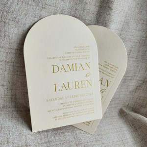 บัตรเชิญงานแต่งแบบสั่งทำลายนูน/เลเซอร์ตัด/กระดาษฟอยล์สีทอง tarjeta de Boda - Product Image 1