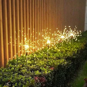 Luz solar externa de 90/120/150led, à prova d' água, solar, luzes fogos de artifício, feriados, jardim, ano novo, decoração de natal