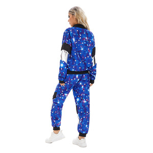 Conjunto Retro de Chaqueta y Pantalones Estilo Disco de los 80, Unisex, Diseño de Cielo Estrellado, Ligero, para Fiestas Hip Hop - Product Image 4