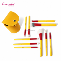 Ensemble de pinceaux de maquillage pour le visage et les yeux avec support de bureau pour la vente au détail de cosmétiques, les cadeaux de fêtes, les kits de beauté et la vente en gros