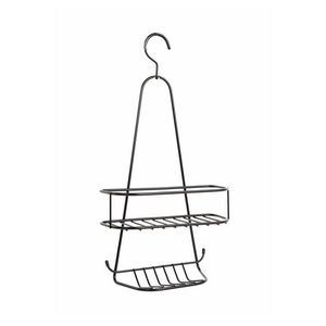 Étagère de rangement suspendue pour salle de bain, noir mat, 10,5 cm de largeur, 25,5 cm de longueur, 47,5 cm de hauteur - Product Image 1