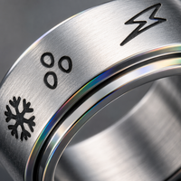 Bague anti-stress classique rotative en acier inoxydable, bijou de méditation et de relaxation, motif lune et étoile célestes