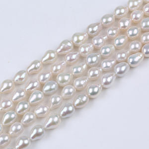 Perles d'eau douce naturelles rondes blanches de Zhuji Pearl Wholesale, 8-9 mm, perles Edison, pour décorations DIY, cordon coloré - Product Image 2