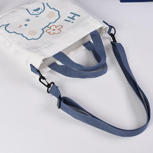 Nouveau style de sac à bandoulière écologique personnalisé en toile biologique unie sac fourre-tout pour étudiant - Product Image 4
