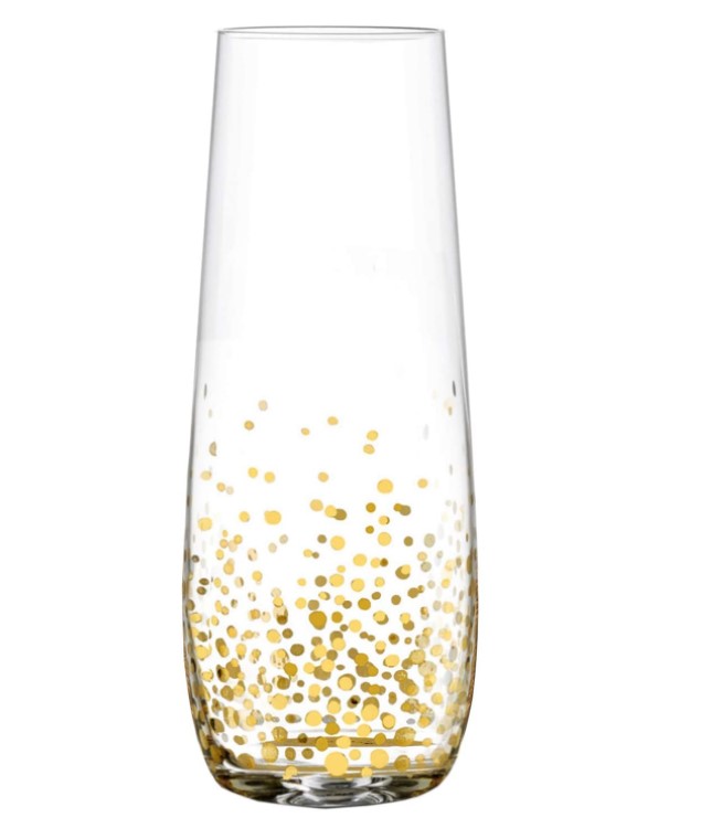 Stemless Champagne Flutes Set of 4 Party Dining Beverage Drinking Wine Glasses, Glassware Cups for Water, Liquor, Whiskey