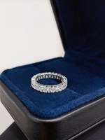 Bague de fiançailles en or 18 carats pour femme, sertie d'un diamant de laboratoire ovale à griffes, collection Éternité, idéale pour mariage
