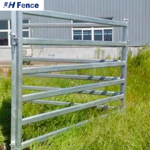 Cerca de tubería de acero y zinc Fácil de montar Puerta de ganado de 8 pies 40x40mm Rieles cuadrados Panel de cerca de granja de ganado