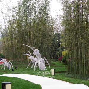 Scultura di <span class=keywords><strong>Formica</strong></span> in Rete Metallica Cava in Acciaio Inossidabile, Statua Metallica Artistica per Esterni, Giardino, Parco, Paesaggio - Product Image 5