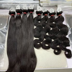 Extensions de cheveux humains lisses cambodgiens en gros pour revendeurs, lots d'extensions de cheveux vierges à cuticules alignées, bouclées et ondulées - Product Image 3