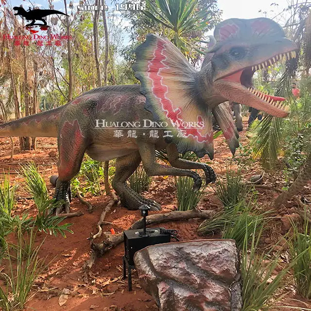 Ilmu pengetahuan pameran manusia hidup naga Zigong dinosaurus hidup Dilophosaurus animatronik dinosaurus