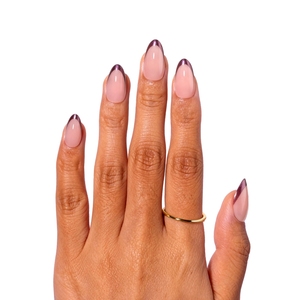 <span class=keywords><strong>Uñas</strong></span> Postizas de Acrílico con Cobertura Completa Estilo Francés, Color Almendra, Polvo Brillante Perlado Morado, <span class=keywords><strong>Uñas</strong></span> Postizas de Color Nude, Pegamento para <span class=keywords><strong>Uñas</strong></span> Postizas - Product Image 3