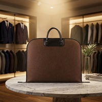 Sac de transport pour vêtements en feutre avec logo personnalisé et poignée en cuir, housse de costume de voyage pour hommes et femmes