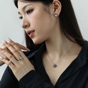 Dylam Elegant Design Hypoallergenic S925 <b>Silver</b> Rhodium Plated Shell Pearl 5A Zirconia <b>Necklace</b> Earrings Ring Women Jewelry <b>Set</b> - Product Image 2